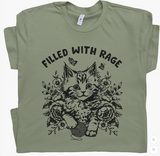 Funny Cat T Shirt Filled with Rage Consumes Me Cute Cat