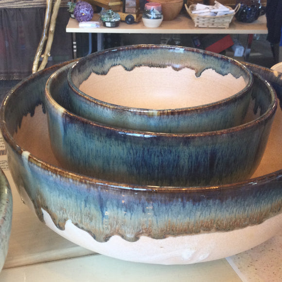 Three piece ceramic bowl set ceramic