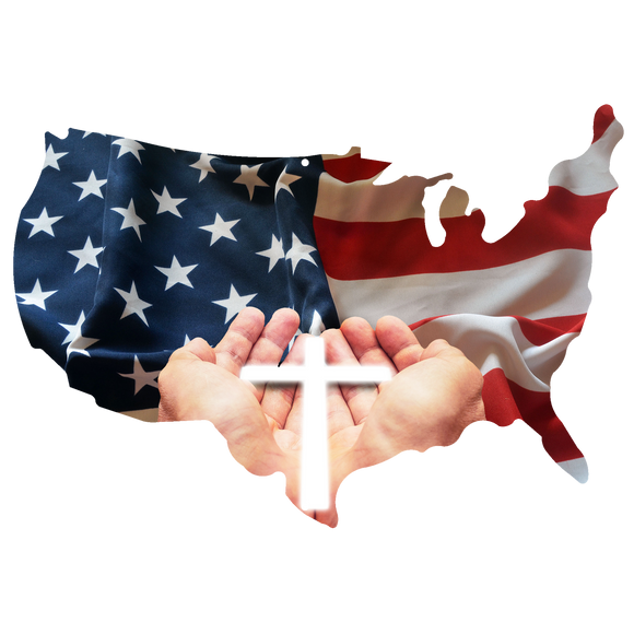 USA Shape Cross Hands Wall Art